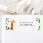 Étiquette Cute Giraffe Oiseaux de verdure (En situation)