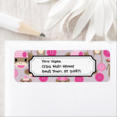 Étiquette Cute Girly Rose Sock Monkey Girl Motif Collage (En situation)