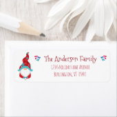 Étiquette Cute Gnome Simple Modern Holiday Votre Nom Adresse (En situation)