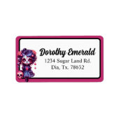 Étiquette Cute Gothique Jardin Sugar Crâne (Devant)