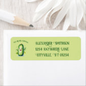 Étiquette Cute Green Cartoon Pickle (En situation)