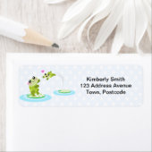 Étiquette Cute grenouilles - kawaii dessin de maman et bébé  (En situation)