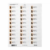 Étiquette Cute Halloween Black Cat with Witch Hat Pumpkin (Feuille entière)