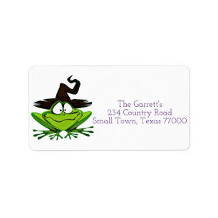 Étiquette Cute Halloween Witch Frog Adresse personnalisée