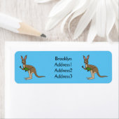 Étiquette Cute happy Australian kangaroo illustration (En situation)