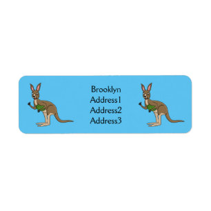 Étiquette Cute happy Australian kangaroo illustration