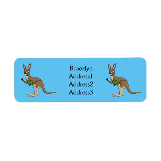 Étiquette Cute happy Australian kangaroo illustration (Devant)