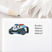 Étiquette Cute happy police car cartoon illustration (En situation)