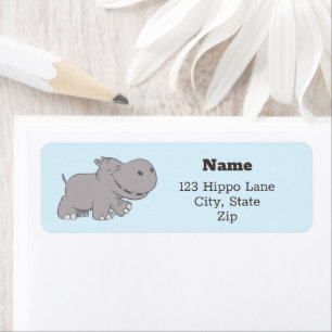 Étiquette Cute Hippopotame