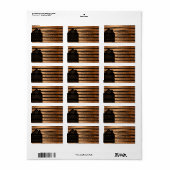 Étiquette Cute Home Cuivre-Noir Stripes Adresse de retour (Feuille entière)