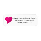 Étiquette Cute hot pink fuchsia heart custom Return Address (Devant)