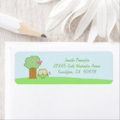 Étiquette Cute kawaii hibou retour enveloppe d'adresse étiqu (En situation)