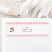 Étiquette CUTE KAWAII Pink Cake Bakou Retourner l'adresse ét (En situation)