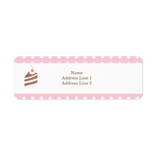 Étiquette CUTE KAWAII Pink Cake Bakou Retourner l'adresse ét (Devant)