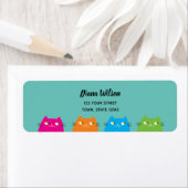 Étiquette Cute Kawaii rose Adresse de retour (En situation)