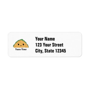 Étiquette Cute Kawaii Taco Time Taco