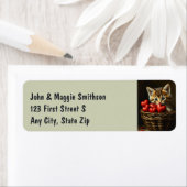 Étiquette Cute Kitten Chat Animaux de compagnie Panier de co (En situation)