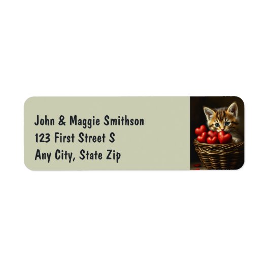 Étiquette Cute Kitten Chat Animaux de compagnie Panier de co (Devant)