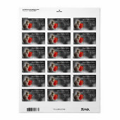 Étiquette Cute kitten rouge giftbox adresse personnalisée fe (Feuille entière)