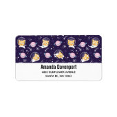 Étiquette Cute Kitty Chat Astronauts Motif (Devant)