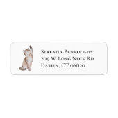 Étiquette Cute Kitty Kitten Aquarelle Chat (Devant)