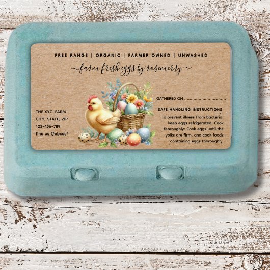 Étiquette Cute kraft Egg Carton Label