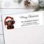 Étiquette Cute Labrador Chien Christmas Père Noël Adresse de<br><div class="desc">Black Labrador Retriever Adresse de retour Label Libérez votre amour pour les Labrador avec nos Black Labrador Retriever Adresse de retour Étiquettes. Parfaits pour les amateurs de chiens et les amoureux du Labrador, ces étiquettes ajoutent une touche personnelle à votre correspondance, en vous assurant que votre courrier se démarque par...</div>