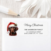 Étiquette Cute Labrador Chien Christmas Père Noël Adresse de (En situation)