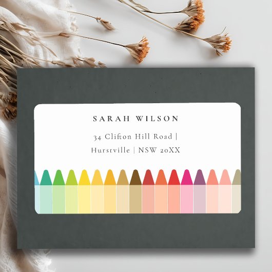 Étiquette Cute Little Artist Crayon Fun Rainbow Adresse