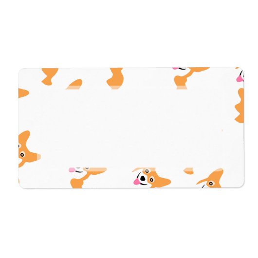 Étiquette Cute Little Corgi Motif (Devant)