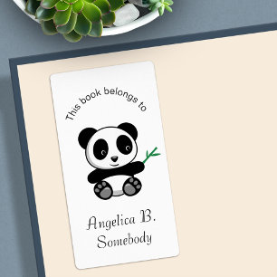 Étiquette Cute Little Panda avec une plaque d'emballage en b