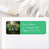 Étiquette Cute May Hedgehog with Emerald Heart (En situation)