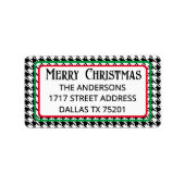 Étiquette Cute Merry Christmas Houndstooth Address Label (Devant)