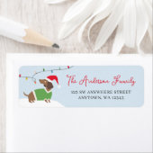 Étiquette Cute Merry Christmas Winter Dachshund Holiday (En situation)