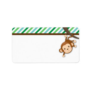 Étiquette Cute Monkey Boy Jungle Safari Anniversaire Baby sh