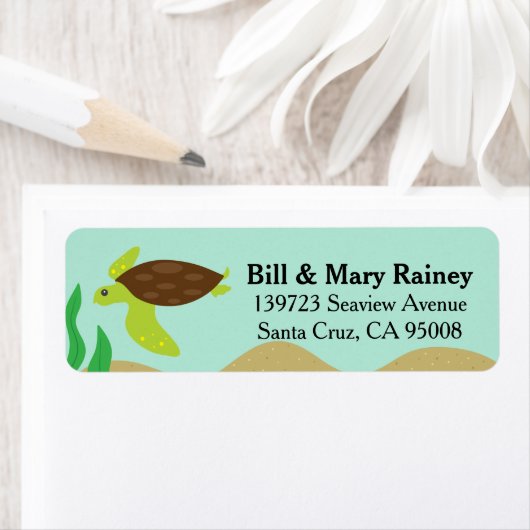 Étiquette Cute Ocean Honu Sea Turtle (En situation)