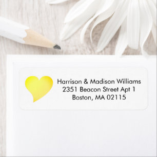 Étiquette Cute orange jaune coeur personnalisé Adresse de re