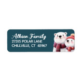 Étiquette Cute Ours Polaire Cubs Portant Des Écharpes (Devant)