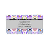 Étiquette Cute Owls, Owl Pattern, Colorful Owls, Baby Owls (Devant)