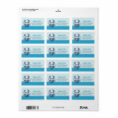 Étiquette Cute Panda et Blue Boba Bubble Tea (Feuille entière)