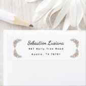 Étiquette Cute Pastel Boho Rainbow Baby Shower Address (En situation)