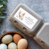 Étiquette Cute Pastel Picken Farm Oeuf Carton