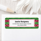 Étiquette Cute pastèque Motif rose et vert (En situation)