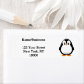 Étiquette Cute Penguin personnalisé (En situation)