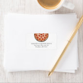 Étiquette Cute Pepperoni Pizza Adresse de retour (En situation)