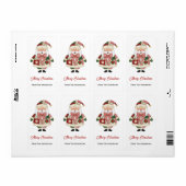 Étiquette Cute Personalized Santa Christmas Holiday (Feuille entière)