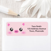 Étiquette Cute Pig Face - minimalisme kawaii (En situation)