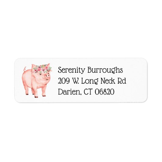 Étiquette Cute Pig Funny Farm Animal Boho Piggy (Devant)