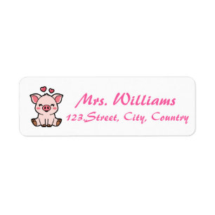 Étiquette Cute Piggy