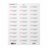 Étiquette Cute pink heart custom Return Address (Feuille entière)